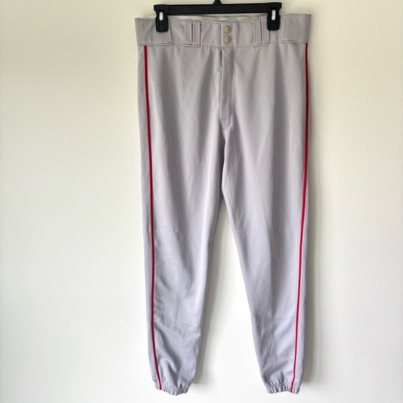 Easton Baseball Pants Gray with Red Strip Size Medium Sporty Athletic Wear - Picture 1 of 9